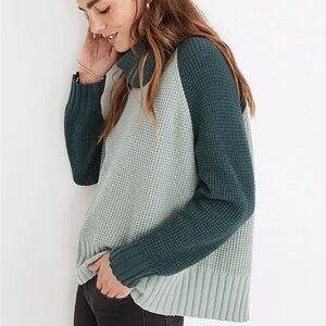 NWT madewell color block eastbrook turtleneck sweater size extra small